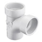 Street Sanitary Tee, 4 in, Spigot x Hub x Hub, DWV, PVC