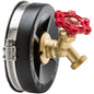 Band-Seal® End Cap With Hose Bibb, 5 in, Cast Iron/Plastic, SCH 40/STD, Rubber