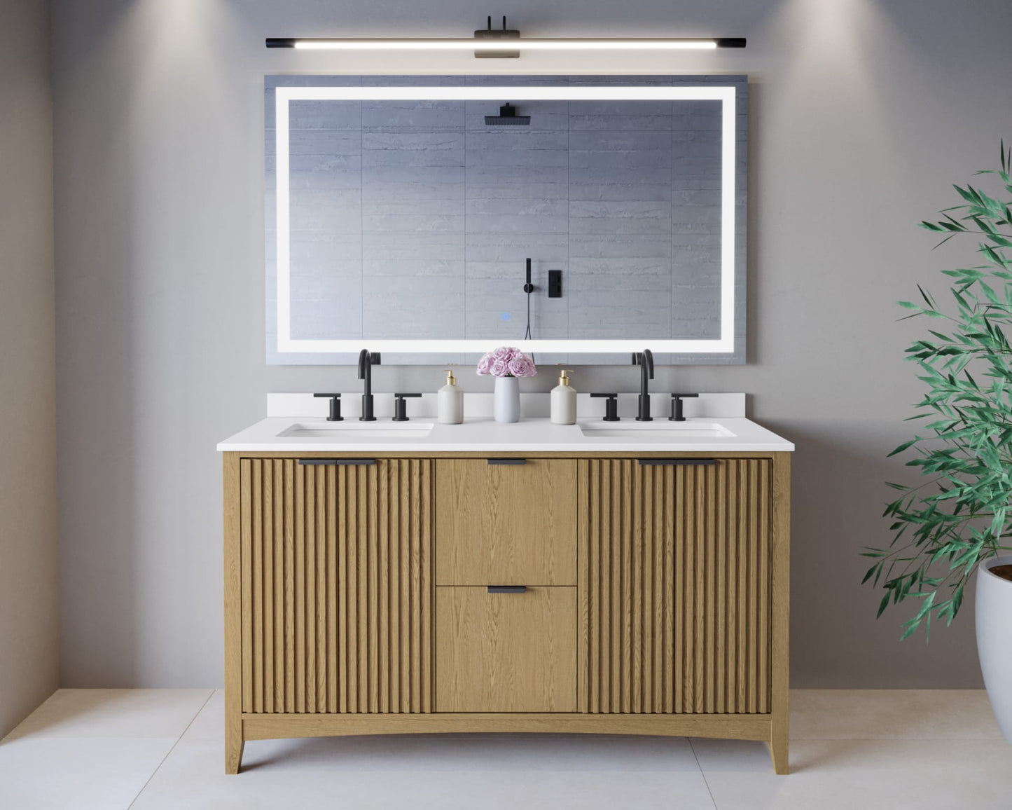 Palmilla Double Bathroom Vanity - 60W x 35H x 22D