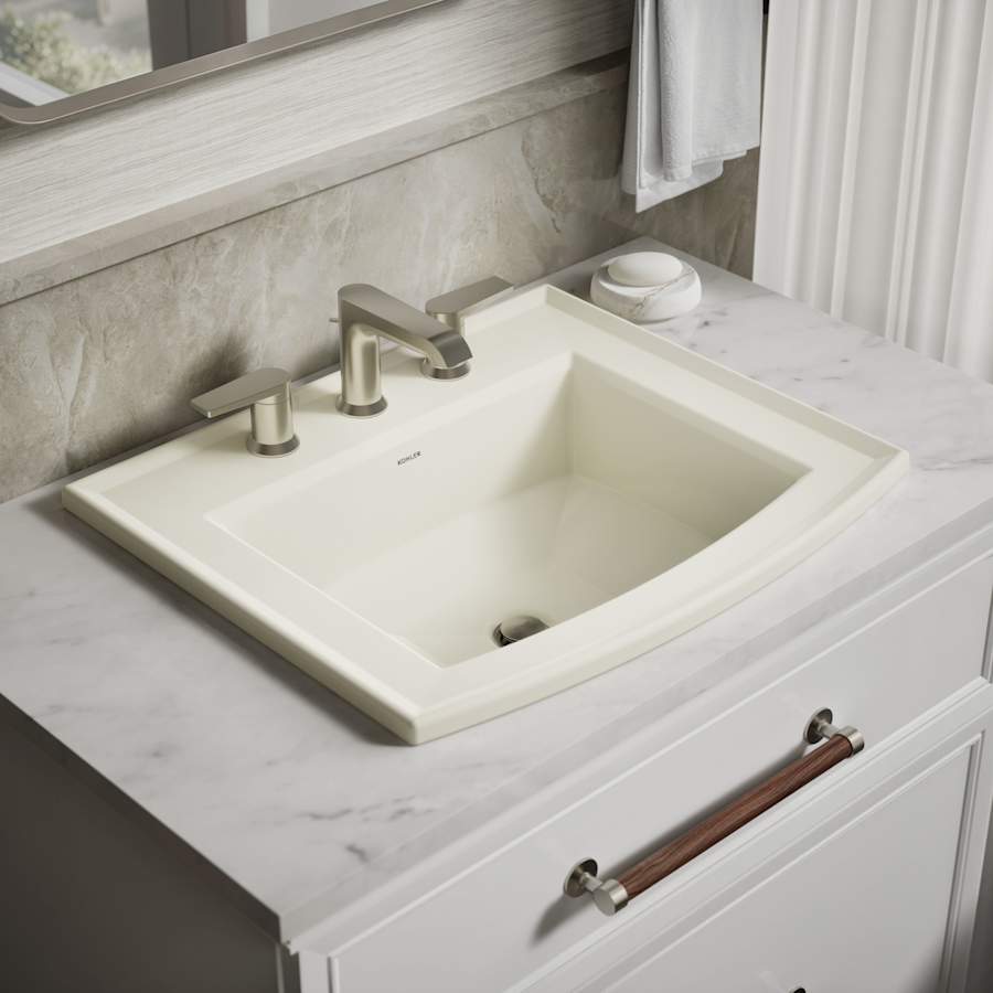 Archer 22-5/8" Drop In Bathroom Sink with 3 Holes Drilled and Overflow