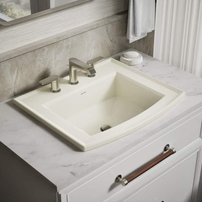 Archer 22-5/8" Drop In Bathroom Sink with 3 Holes Drilled and Overflow