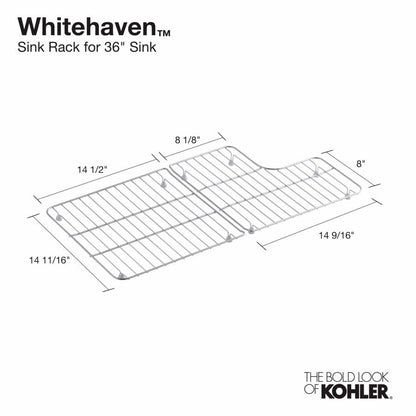 Whitehaven Stainless Steel Right and Left Bottom Sink Racks with Hole for Drain