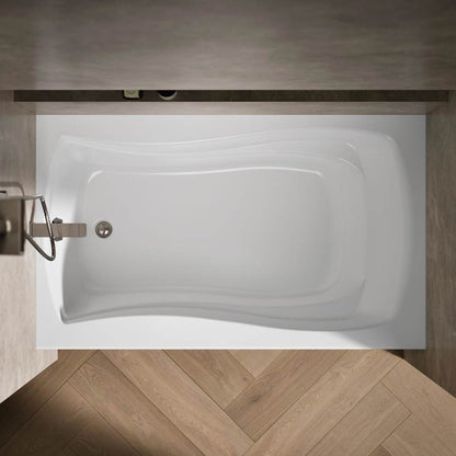 Mariposa Collection 60" Three Wall Alcove Soaking Bath Tub with Left Hand Drain, Apron, Tile Flange and Textured Bottom