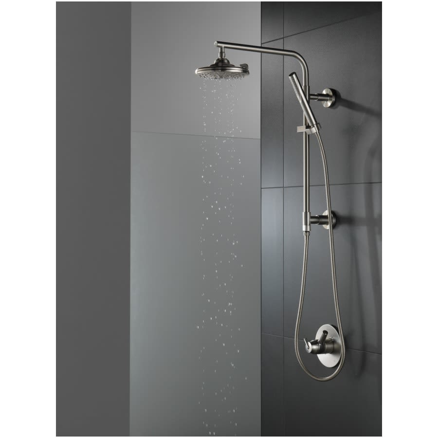 Emerge 18" Round Shower Column with Hose and Integrated Diverter - Less Shower Head and Hand Shower