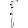 Essential Square Shower Column with Hose and Integrated Diverter