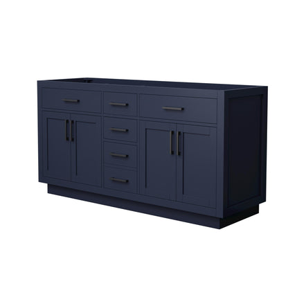 Beckett Double Bathroom Vanity with Toe Kick - 65W x 34.25H x 21.5D