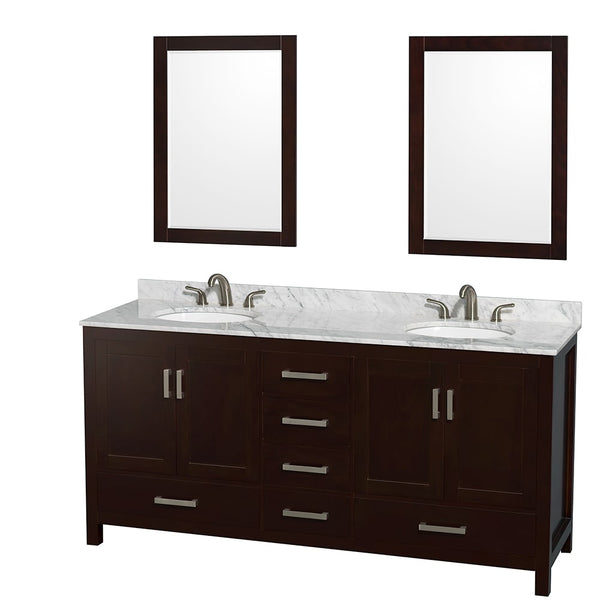 Sheffield Double Bathroom Vanity - 72W x 35H x 22D