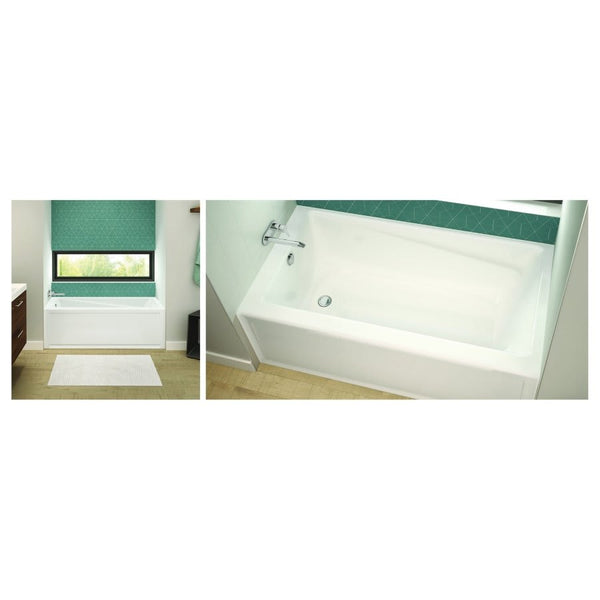 Exhibit Alcove Tub, 60 x 32 x 18 in, Right Hand Drain, White