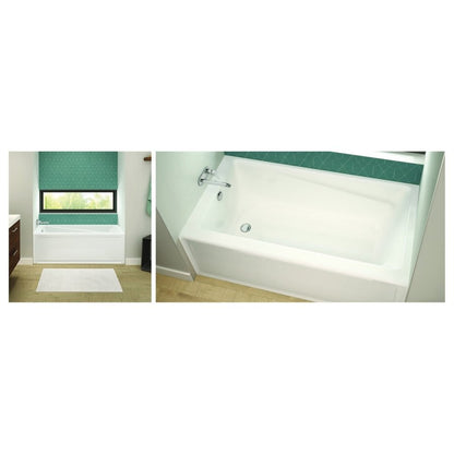 Exhibit Alcove Tub, 60 x 32 x 18 in, Left Hand Drain, White