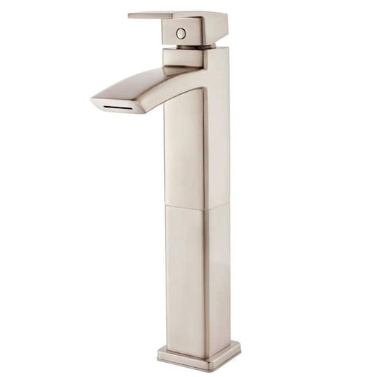 Pfister Kenzo Single-Handle Vessel Bathroom Faucet in Brushed Nickel LG40-DF1K