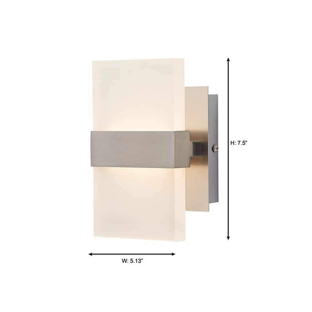 Alberson 5 in. Brushed Nickel 2-Light LED Sconce
