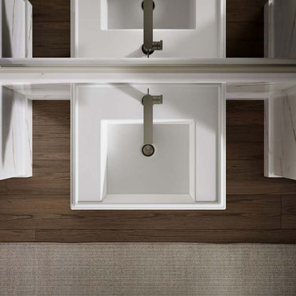Tresham 24" Pedestal Fireclay Bathroom Sink with Single Faucet Hole Drilled and Overflow - Less Drain Assembly