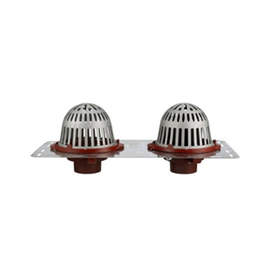 R150 Roof & Overflow Assembly, 9 in Dia, 3 in Outlet, No Hub, Metal Dome