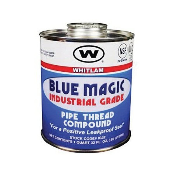 BLUE MAGIC Thread Sealant, 1 qt Brush Top Can Container, Paste, Blue