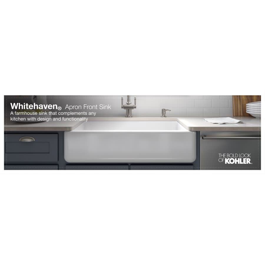 Whitehaven 23-1/2" Self-Trimming Farmhouse Single Basin Enameled Cast Iron Kitchen Sink