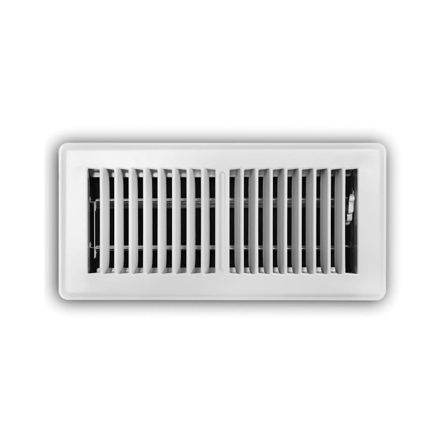 Floor Supply Register, 6 x 10 in, Multi Shutter Damper, Steel, White