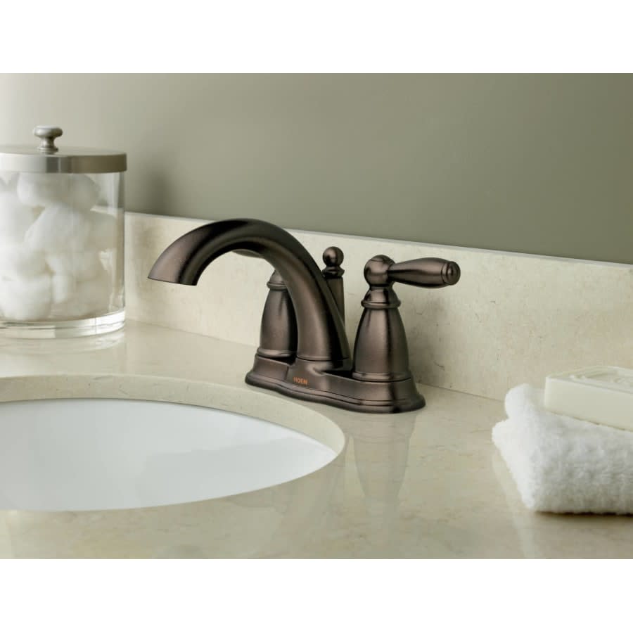 Brantford Double Handle Centerset Bathroom Faucet - Pop-Up Drain Assembly and Valve Included