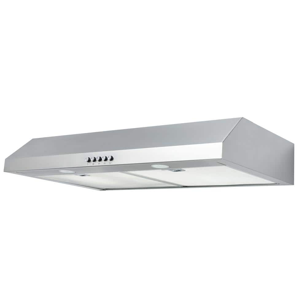 Caprelo 30 in. 320 CFM Convertible Under Cabinet Range Hood in Stainless Steel with LED Lighting and Charcoal Filter