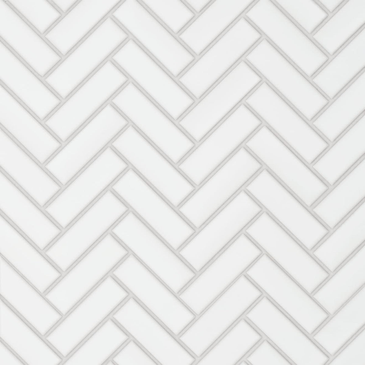 Le Cafe White 1x3 Herringbone Mosaic Gloss