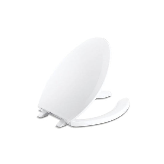 Lustra™ Toilet Seat, Elongated Bowl, Open Front, With Cover, Plastic, White