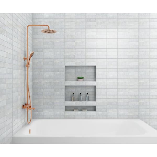 Cloé 2.5X8 Glossy Ceramic Tile in Grey