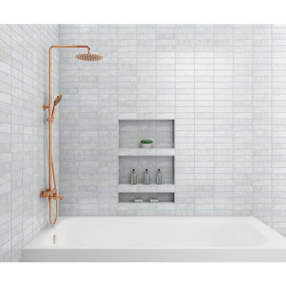 Cloé 2.5X8 Glossy Ceramic Tile in Grey