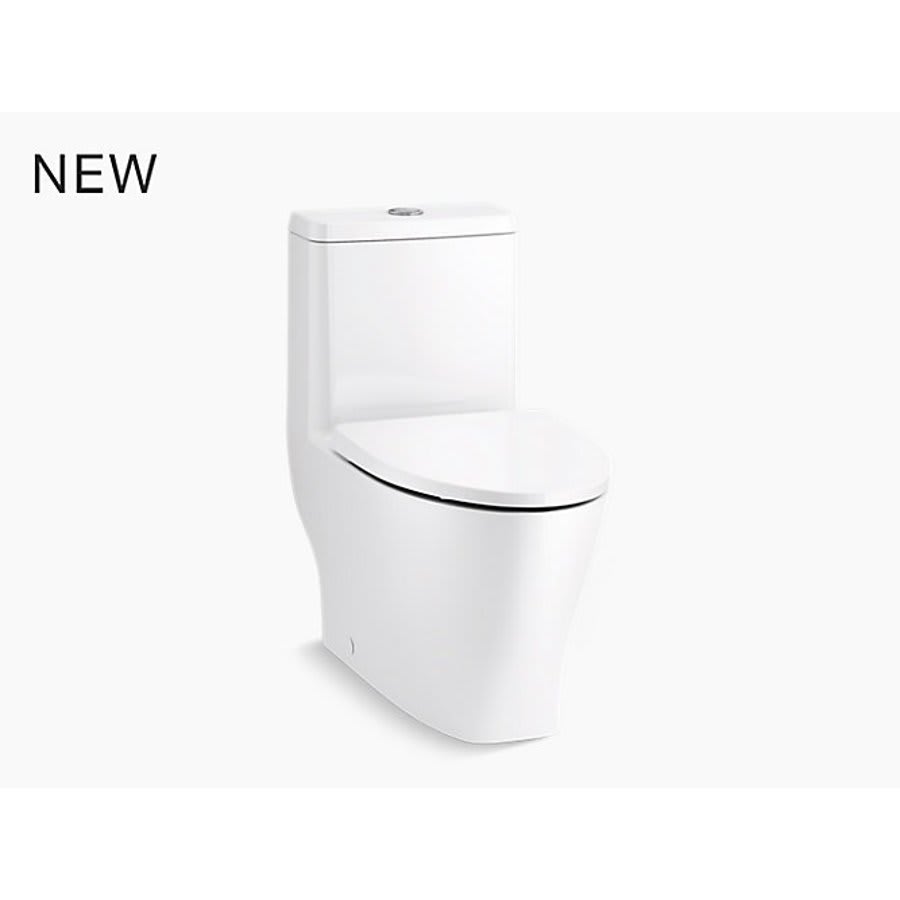 Reach™ One Piece Toilet, Floor Mount, 12 in Rough, Elongated Bowl, Left Hand Lever, 0.8/1.28 gpf Dual Flush, White