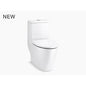 Reach™ One Piece Toilet, Floor Mount, 12 in Rough, Elongated Bowl, Left Hand Lever, 0.8/1.28 gpf Dual Flush, White