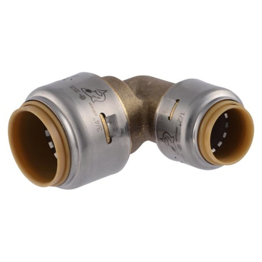 Max™ 90 deg Elbow, 3/4 x 1/2 in, Push, Brass