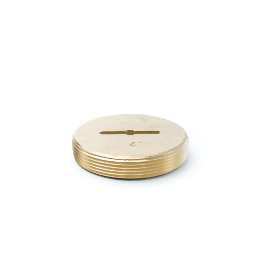 Countersunk Not-Tapped Cleanout Plug, 4 in, Brass