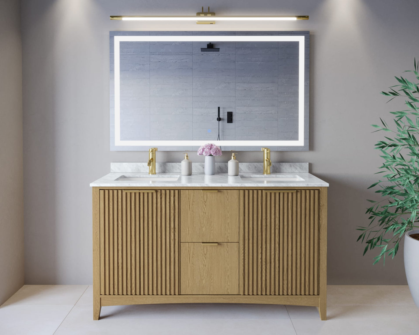 Palmilla Double Bathroom Vanity - 60W x 35H x 22D