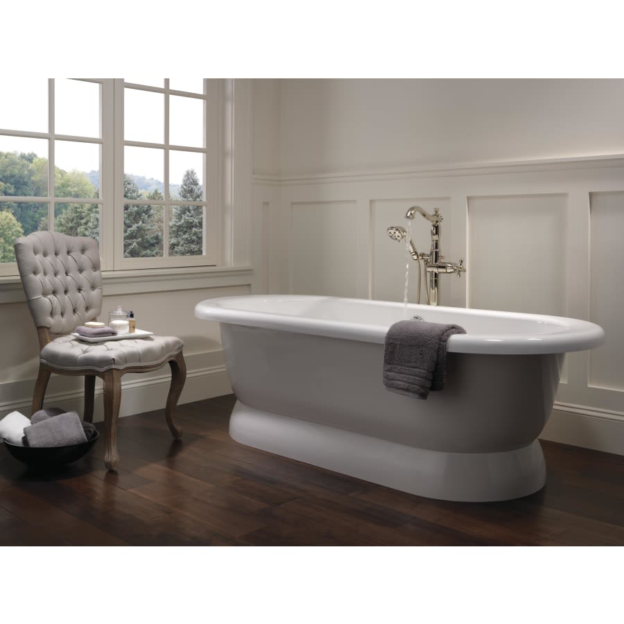 Cassidy Floor Mounted Tub Filler with Integrated Diverter and Hand Shower - Less Rough In