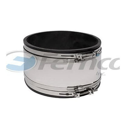 Shielded Transition Coupling, 4 in, PVC/Stainless Steel