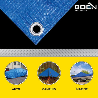 50 ft. W x 100 ft. L Heavy Duty Blue Poly Tarp Cover Waterproof, Tarpaulin