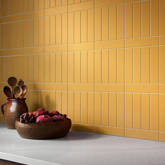 Color Wheel Linear Matte Mustard Rectangle 2X8 Matte