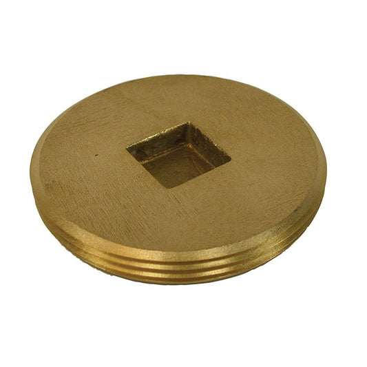 Countersunk Plug, 4 in, MNPT, Brass, Rough Brass