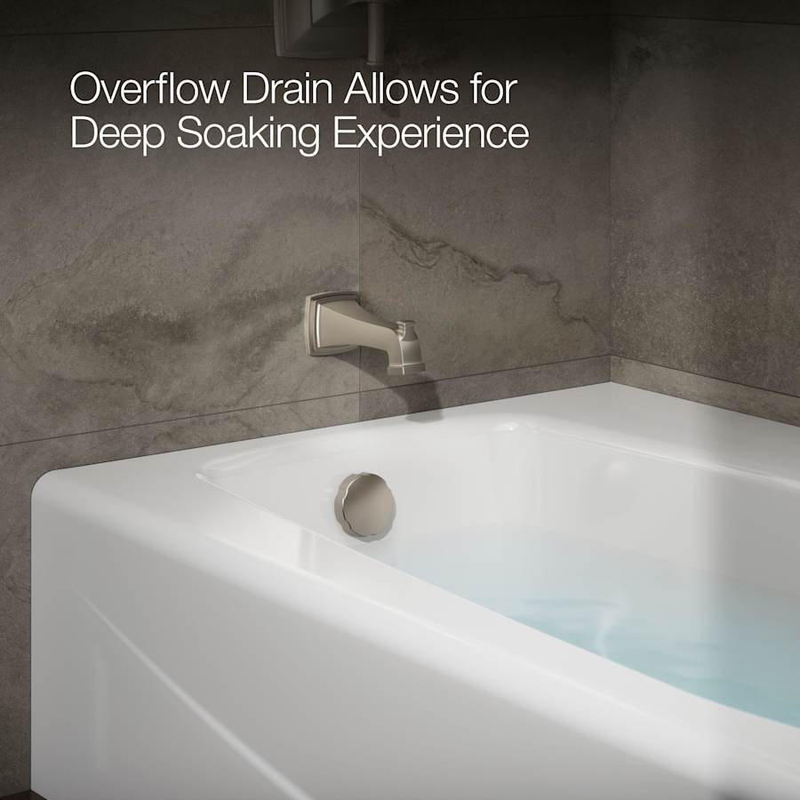 Villager Collection 60" Three Wall Alcove Bath Tub with Extra 4" Ledge and Left Hand Drain