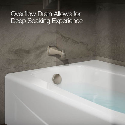 Villager Collection 60" Three Wall Alcove Bath Tub with Extra 4" Ledge and Left Hand Drain