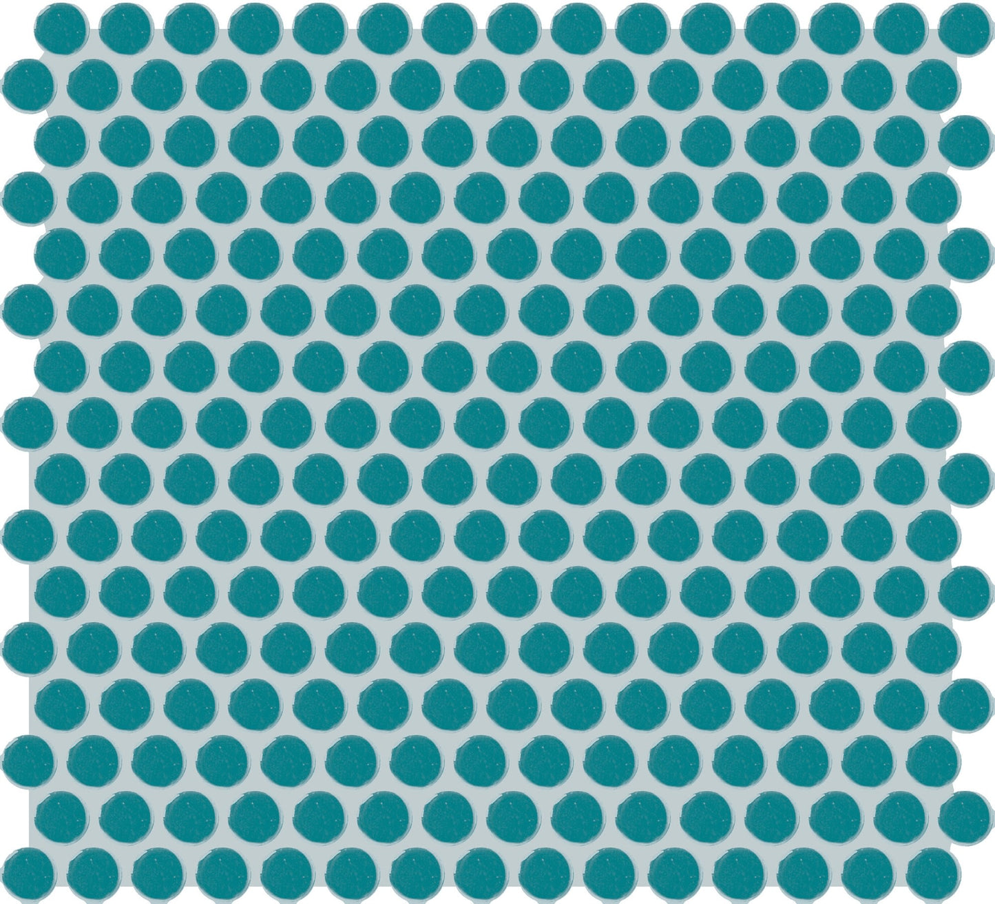 Unglazed Mosaics Peacock Blue Penny Rounds 1X1 Matte