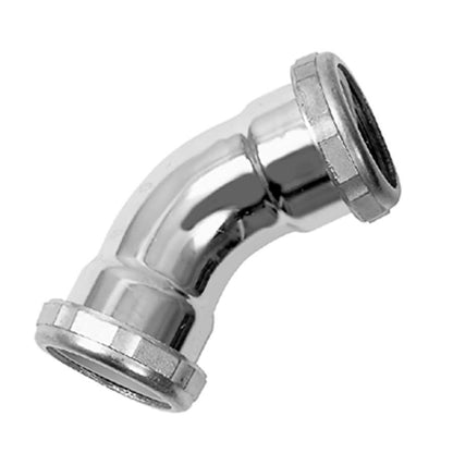 45 deg Tubular Elbow, 1-1/2 in, 22 ga, Chrome