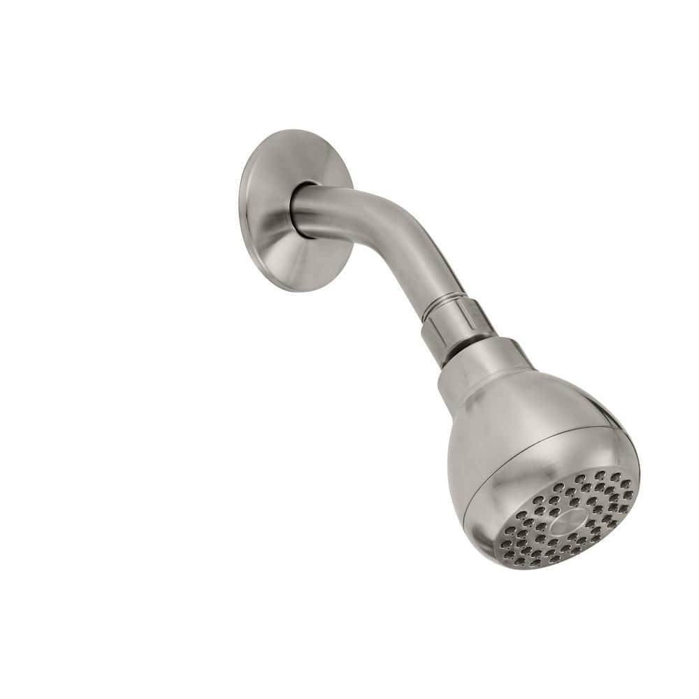 Glacier Bay Builders Single Handle 1-Spray Shower Faucet 1.8 GPM with Ceramic Disc Valves, Integral stops in Brushed Nickel