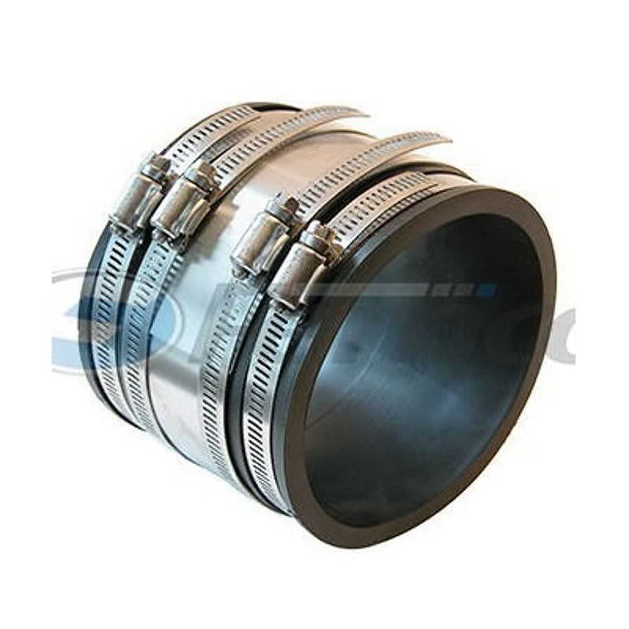 Shielded Transition Coupling, 6 x 4 in, PVC/Stainless Steel
