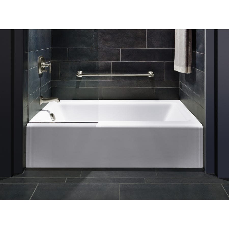 Bellwether Collection 60" Three Wall Alcove Bath Tub with Integral Apron and Left Hand Drain