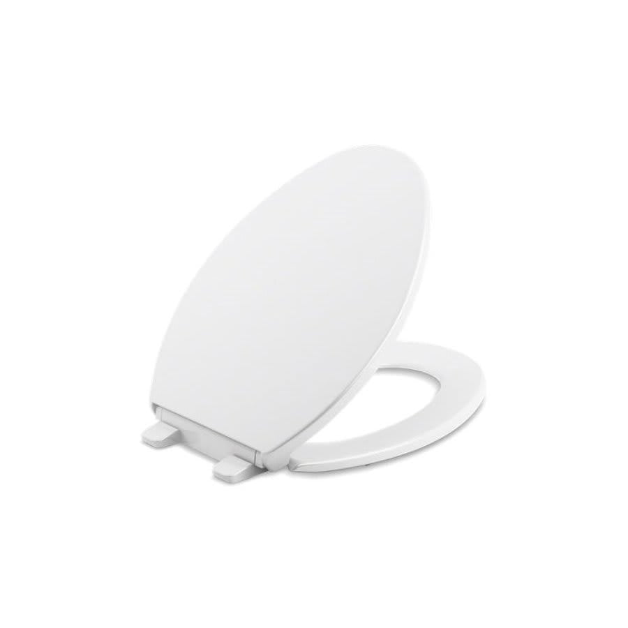 Brevia™ Toilet Seat, Elongated Bowl, Closed Front, With Cover, Plastic, White