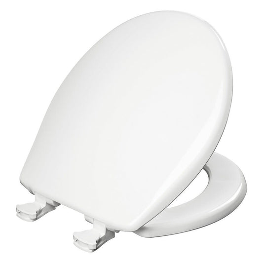 Toilet Seat, Round Bowl, Closed Front, With Cover, Plastic, White