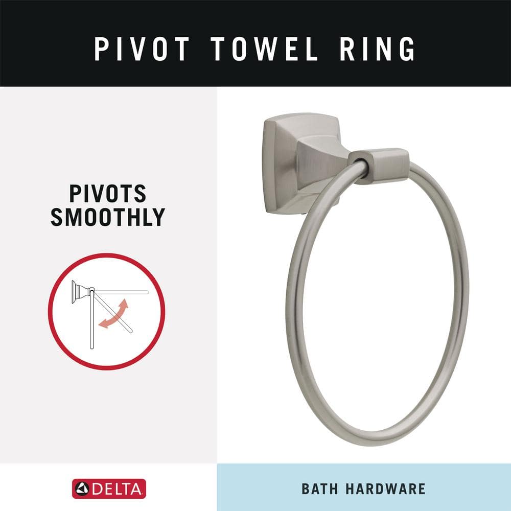 Portwood 3-Piece Bath Hardware Set with 24 in. Towel Bar, Toilet Paper Holder, Towel Ring in Brushed Nickel