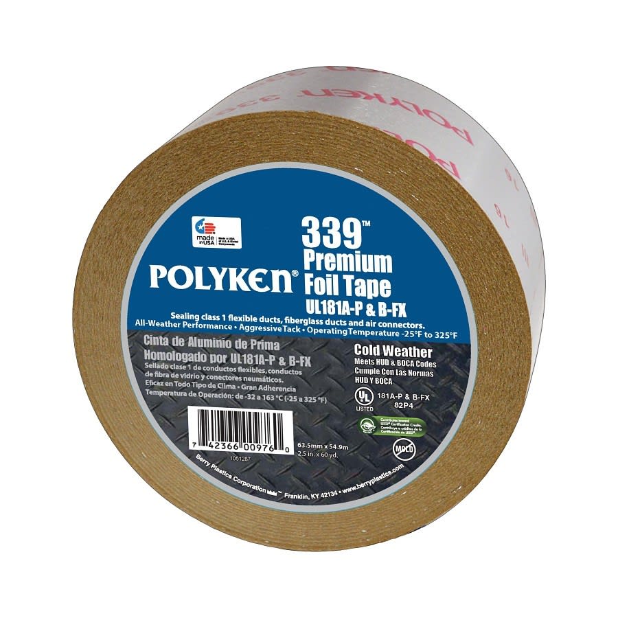 Foil Tape, 2-1/2 in W, 60 yd L