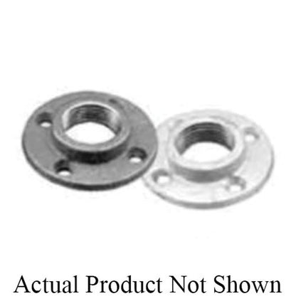 Floor Flange, 1 in, FNPT, 3-7/8 in OD, 4 Bolt Holes, 125 lb, Malleable Steel