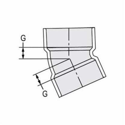 22.5 deg Elbow, 6 in, Hub, DWV, PVC