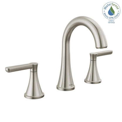 Greydon 8 in. Widespread Double Handle Bathroom Faucet in Spotshield Brushed Nickel